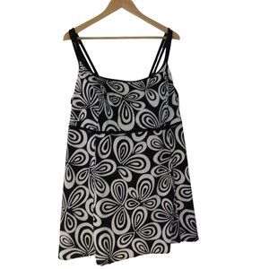 Longitude One Piece Swimsuit Womens 24W Swim dress Skirt Empire waist